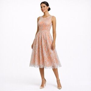 ERIN Erin Fetherston Metallic Lace Dress Size 6 Cantaloupe- NWT